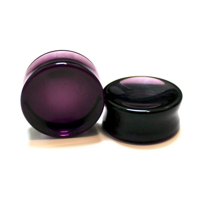 Dark Purple Concave Double Flare Glass