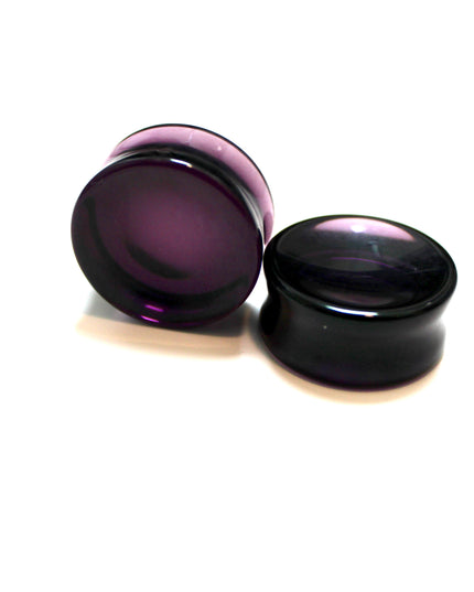 Dark Purple Concave Double Flare Glass