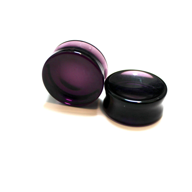 Dark Purple Concave Double Flare Glass