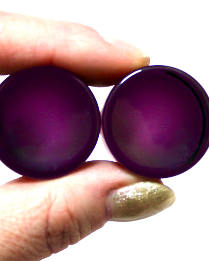 Dark Purple Concave Double Flare Glass