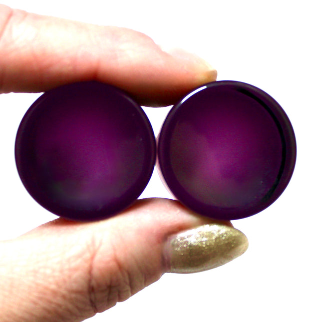 Dark Purple Concave Double Flare Glass