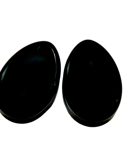 Obsidian Black Teardrop Plugs 6mm-51mm