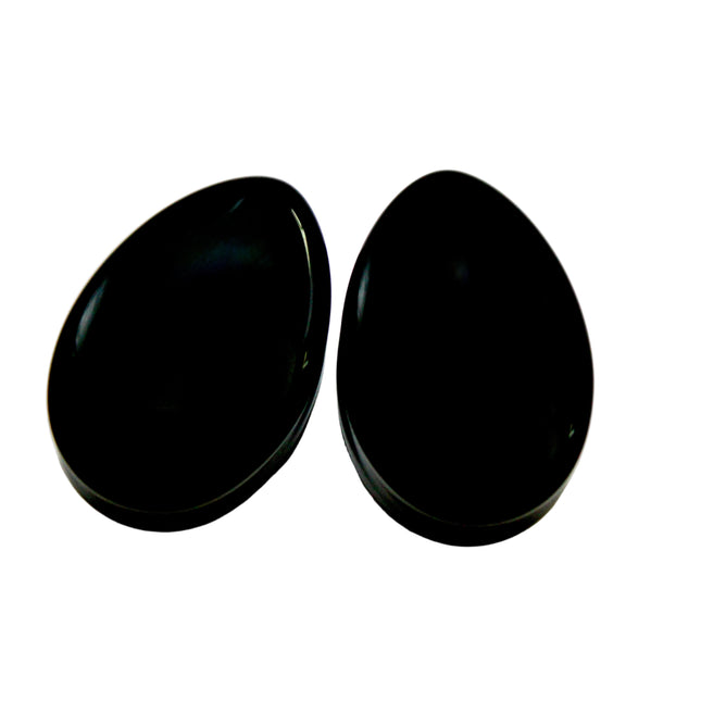 Obsidian Black Teardrop Plugs 6mm-51mm
