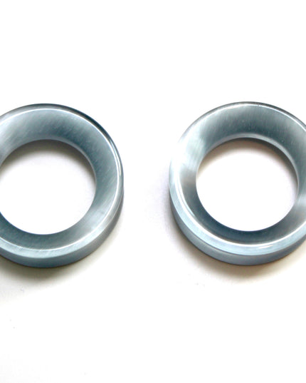 Silver Cat Eye Glass Tunnel Plugs