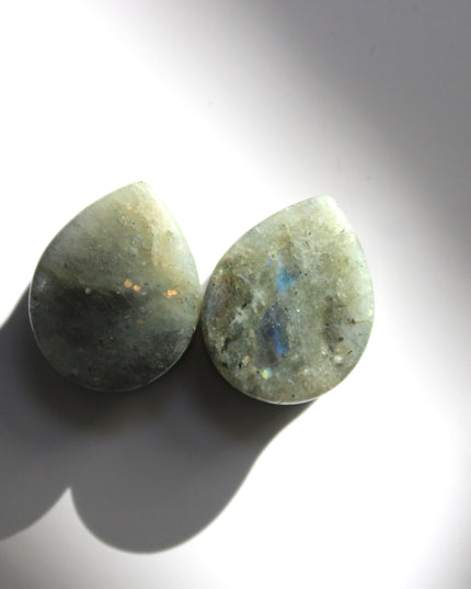 Labradorite Stone Grade B Teardrop Plugs