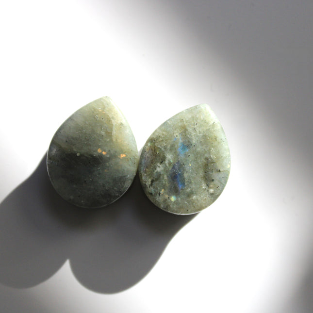 Labradorite Stone Grade B Teardrop Plugs