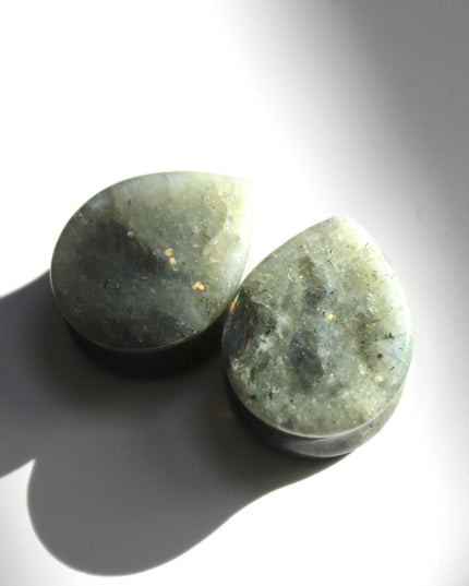 Labradorite Stone Grade B Teardrop Plugs