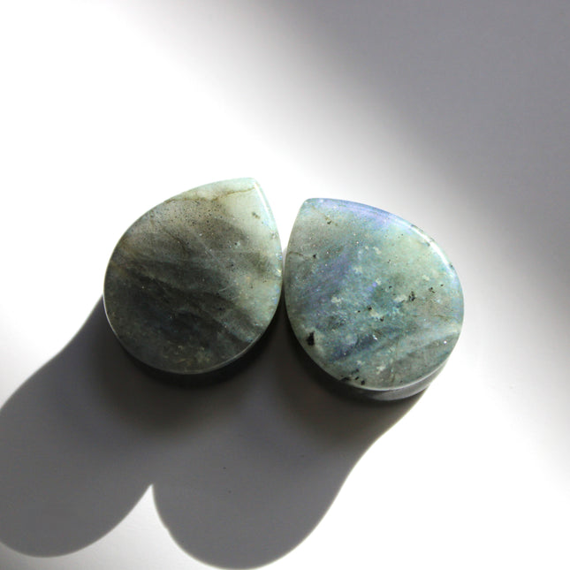 Labradorite Stone Grade B Teardrop Plugs