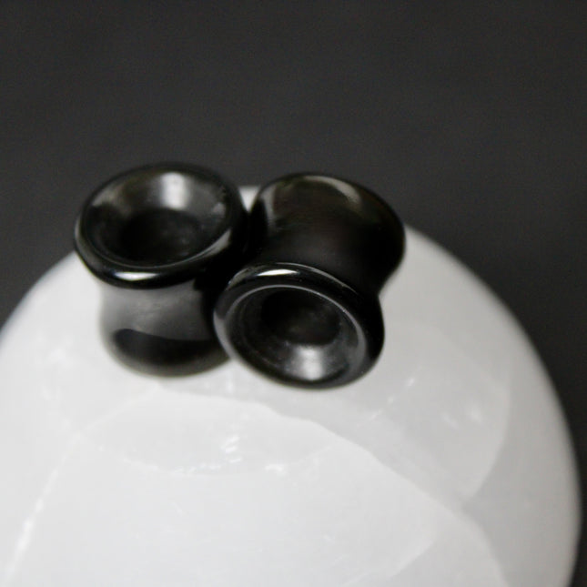 Obsidian Double Flare Tunnel Plugs PAIR