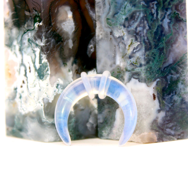 opalite stone pincher for gauged ear or septum