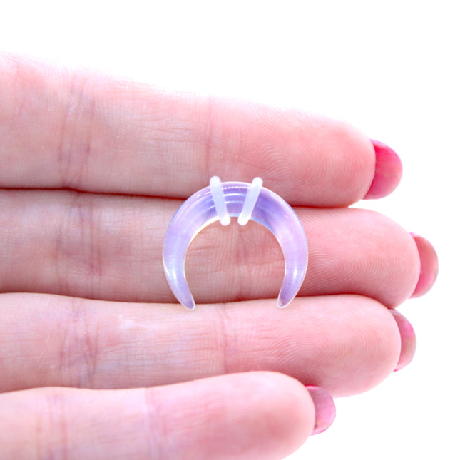 opalite stone pincher for gauged ear or septum