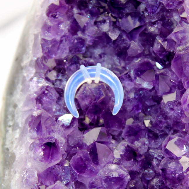 opalite stone pincher for gauged ear or septum