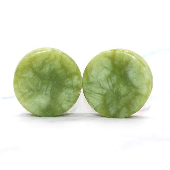 South Jade Green Stone Plugs Pair Double Flared Gauge 5mm-25mm