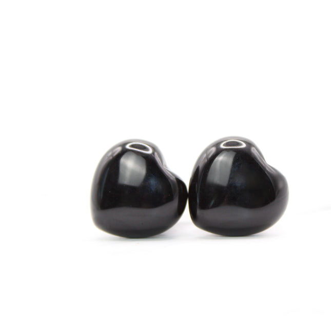 Single flare black obsidian plugs heart shaped with o ring