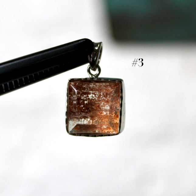 Garden Quartz Pendant – Silver Plated 925 Setting, Polished Lodolite Stone Necklace, Garden Quartz with Inclusions, Elegant Handmade Jewelry