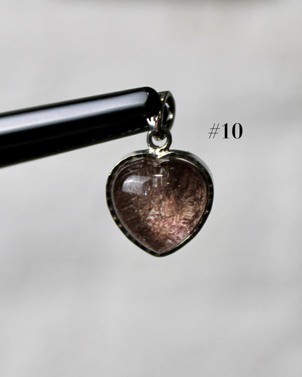 Garden Quartz Pendant – Silver Plated 925 Setting, Polished Lodolite Stone Necklace, Garden Quartz with Inclusions, Elegant Handmade Jewelry