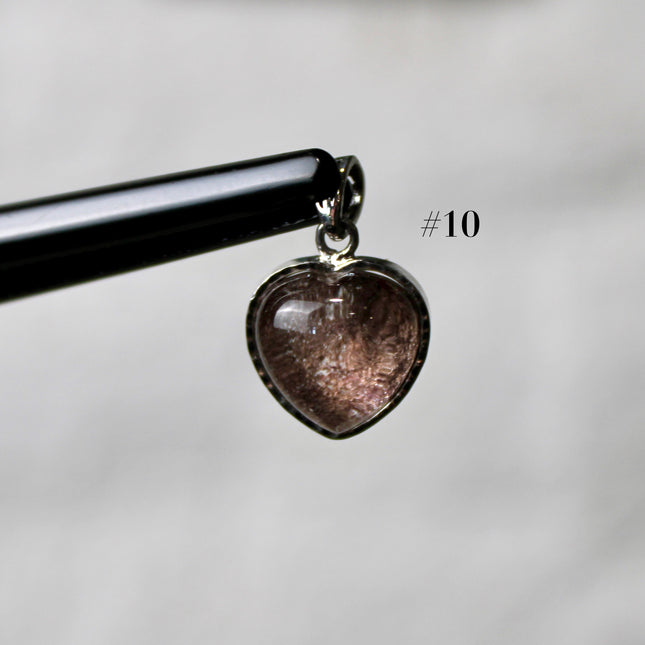 Garden Quartz Pendant – Silver Plated 925 Setting, Polished Lodolite Stone Necklace, Garden Quartz with Inclusions, Elegant Handmade Jewelry