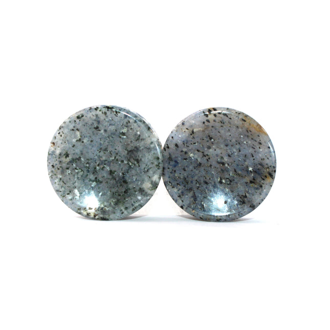 Grass Quartz Stone Plugs Double Flare Pair 4mm-32mm
