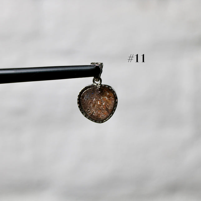 Garden Quartz Pendant – Silver Plated 925 Setting, Polished Lodolite Stone Necklace, Garden Quartz with Inclusions, Elegant Handmade Jewelry