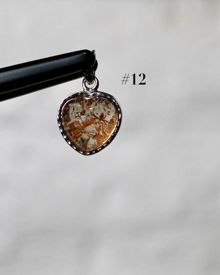 Garden Quartz Pendant – Silver Plated 925 Setting, Polished Lodolite Stone Necklace, Garden Quartz with Inclusions, Elegant Handmade Jewelry