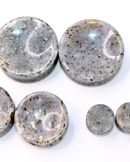 Grass Quartz Stone Plugs Double Flare Pair 4mm-32mm