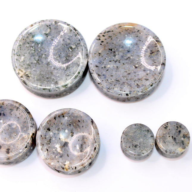 Grass Quartz Stone Plugs Double Flare Pair 4mm-32mm