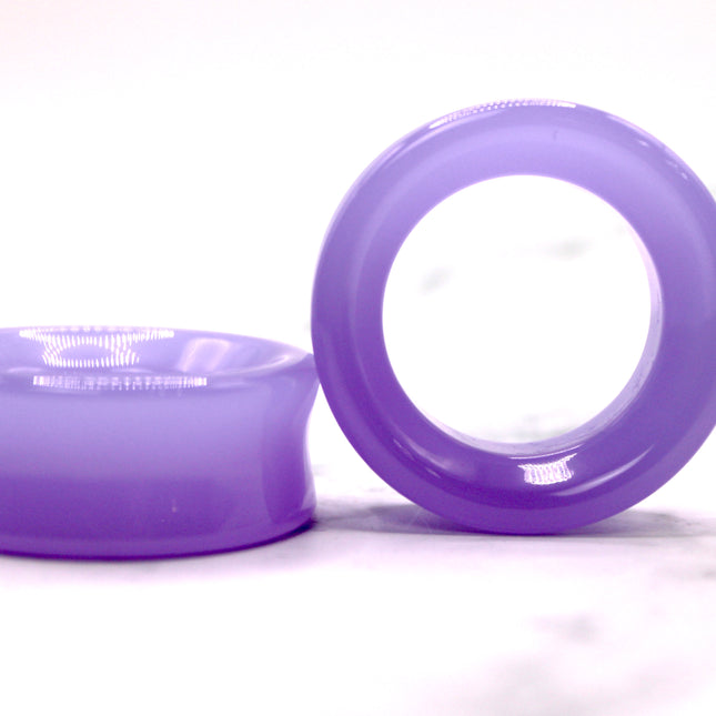 Violet Opalite Tunnel Plugs Double Flare Pair - EC Plugs