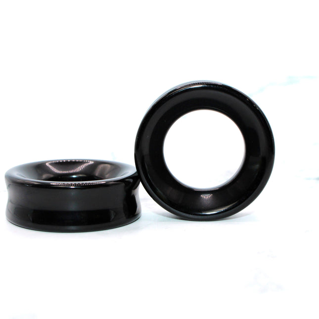 Obsidian Double Flare Tunnel Plugs PAIR - EC Plugs