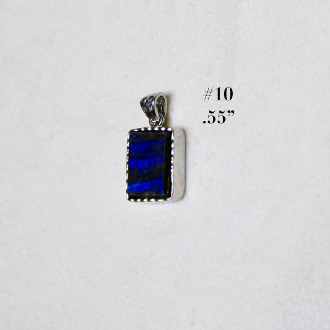 Labradorite Pendant in Sterling Silver 925 – High Shine Faceted Stone Necklace, Genuine Silver Stamped Setting, You Pick Your Exact Pendant Chain Included