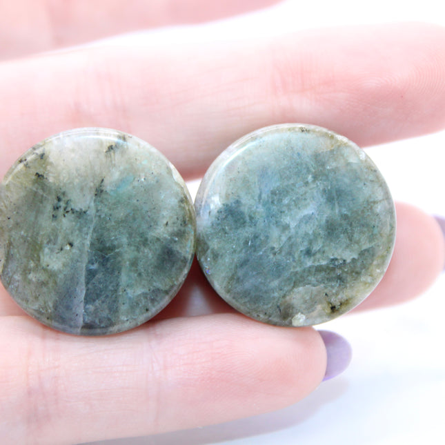Labradorite Plugs Double Flare - Gauges Pair - Grade B - EC Plugs