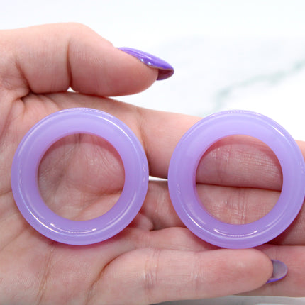 Violet Opalite Tunnel Plugs Double Flare Pair - EC Plugs