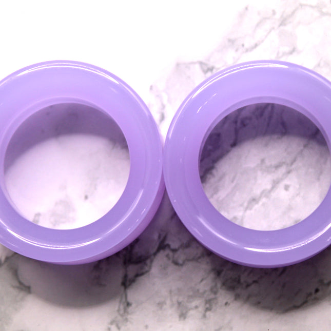 Violet Opalite Tunnel Plugs Double Flare Pair - EC Plugs