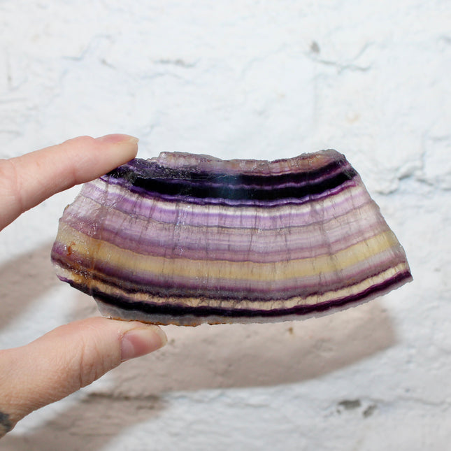 Rainbow Fluorite Slab – Polished Natural Stone Slice with Color Banding, Decorative Display Piece, You Pick Your Exact Slab