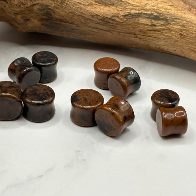 Mahogany Obsidian Stone Plugs - EC Plugs