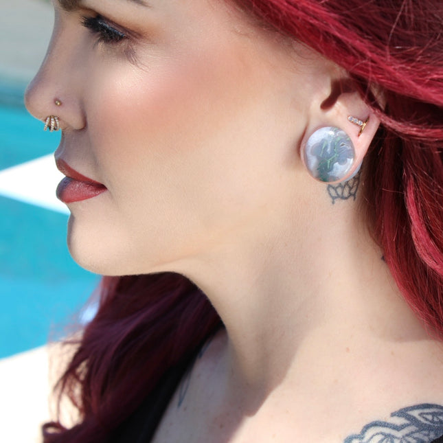 Moss Agate Plugs - "A" Grade - EC Plugs