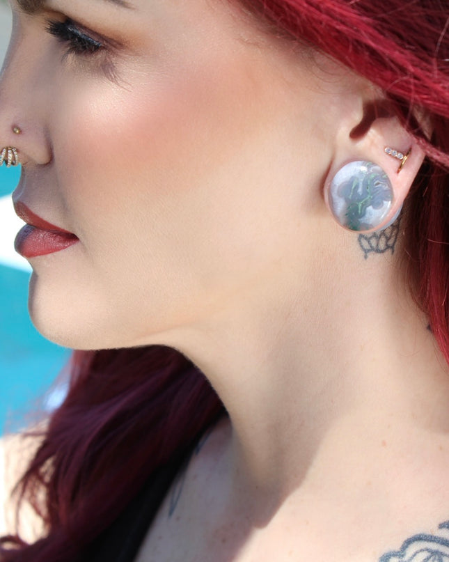 Moss Agate Plugs - "A" Grade - EC Plugs