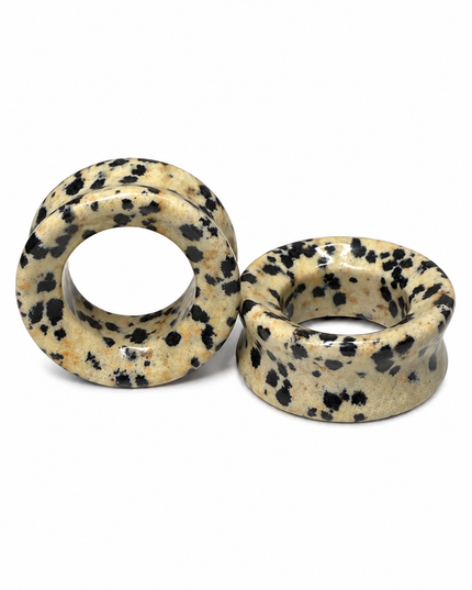 Dalmatian Jasper Stone Tunnels for Gauged Ears