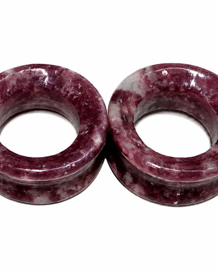 Violet Lepidolite Stone Tunnels for Gauged Ears