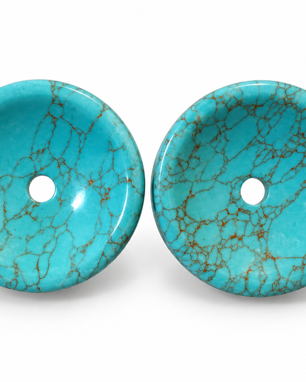 Concave aqua turquoise toned double flare plugs for stretched lobes