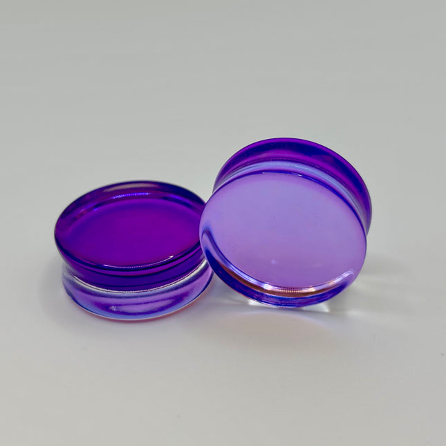 Purple Glass Double Flare Plugs - EC Plugs