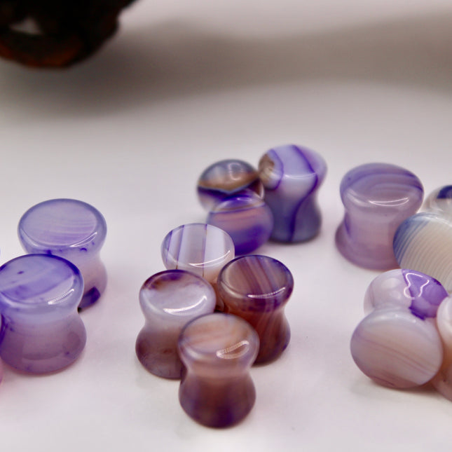 Purple Line Agate Double Flared