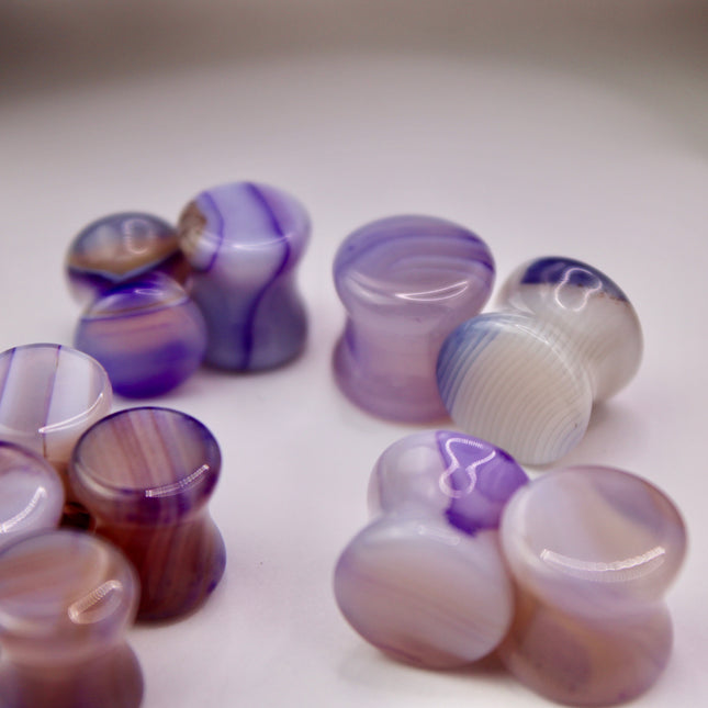 xPurple Line Agate Double Flared