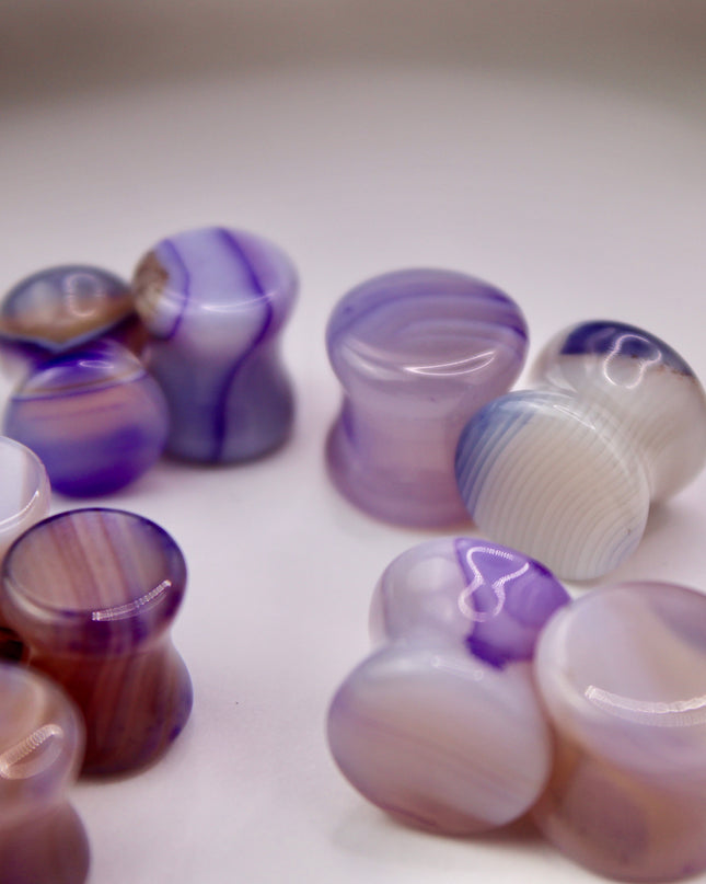 xPurple Line Agate Double Flared