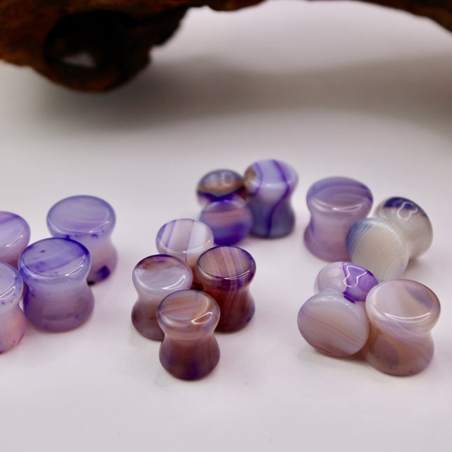 Purple Line Agate Double Flared