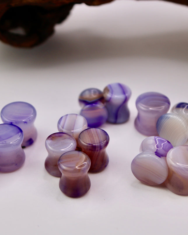 Purple Line Agate Double Flared