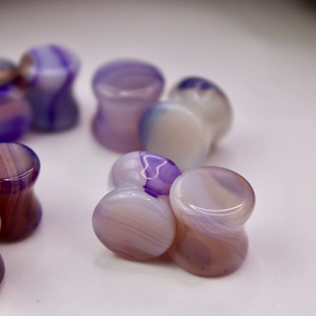 Purple Line Agate Double Flared