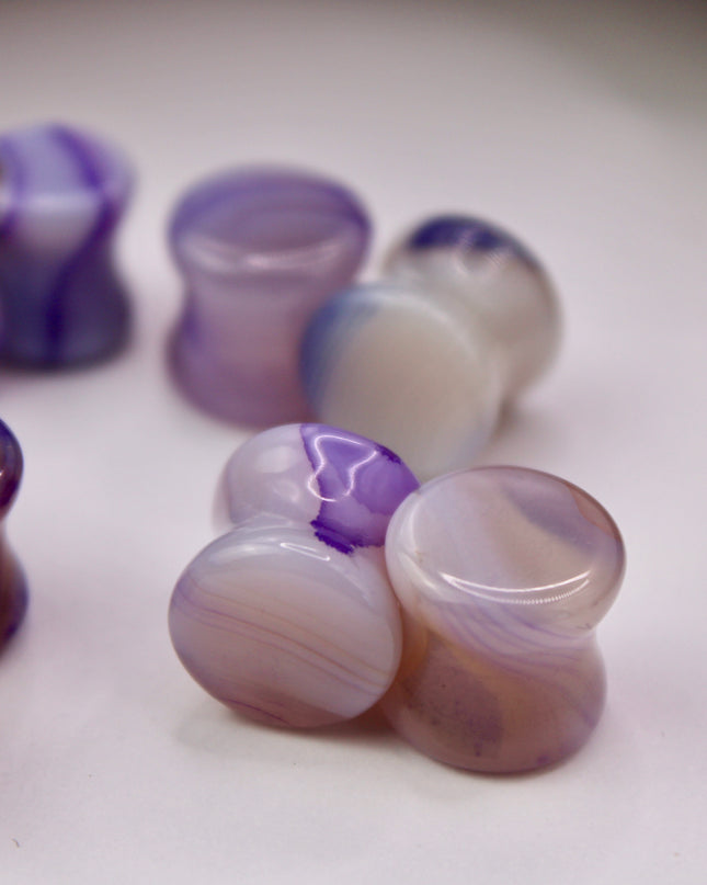 Purple Line Agate Double Flared