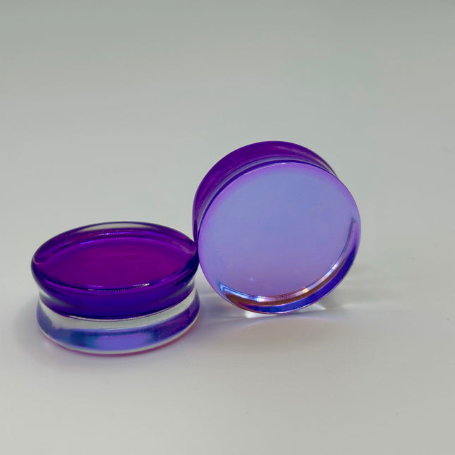 Purple Glass Double Flare Plugs - EC Plugs