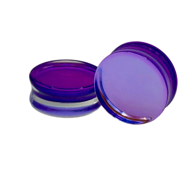 Purple Glass Double Flare Plugs - EC Plugs