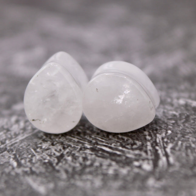 Quartz double flare tear drop plugs